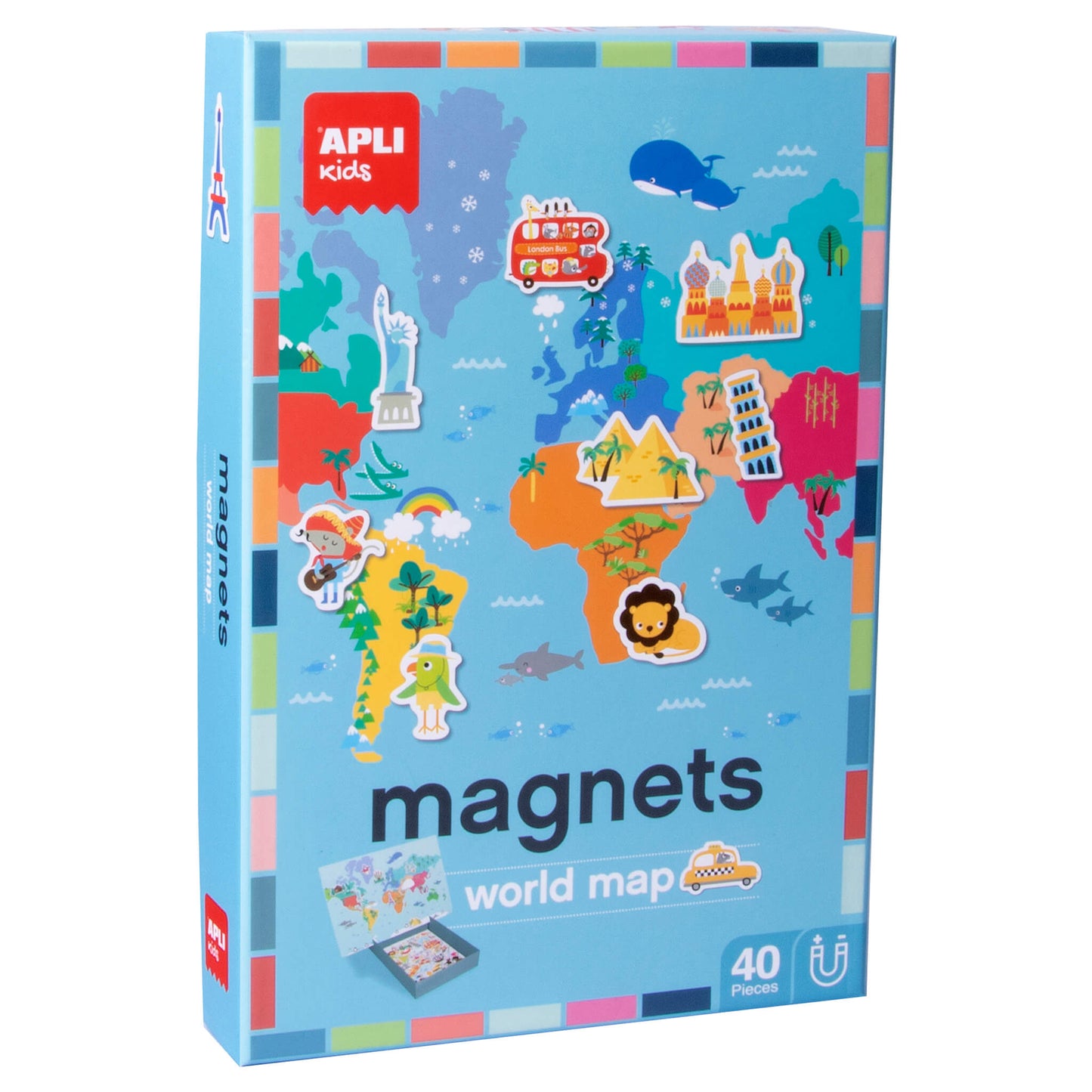 Apli Kids Magnets +3y - World Map 40pcs