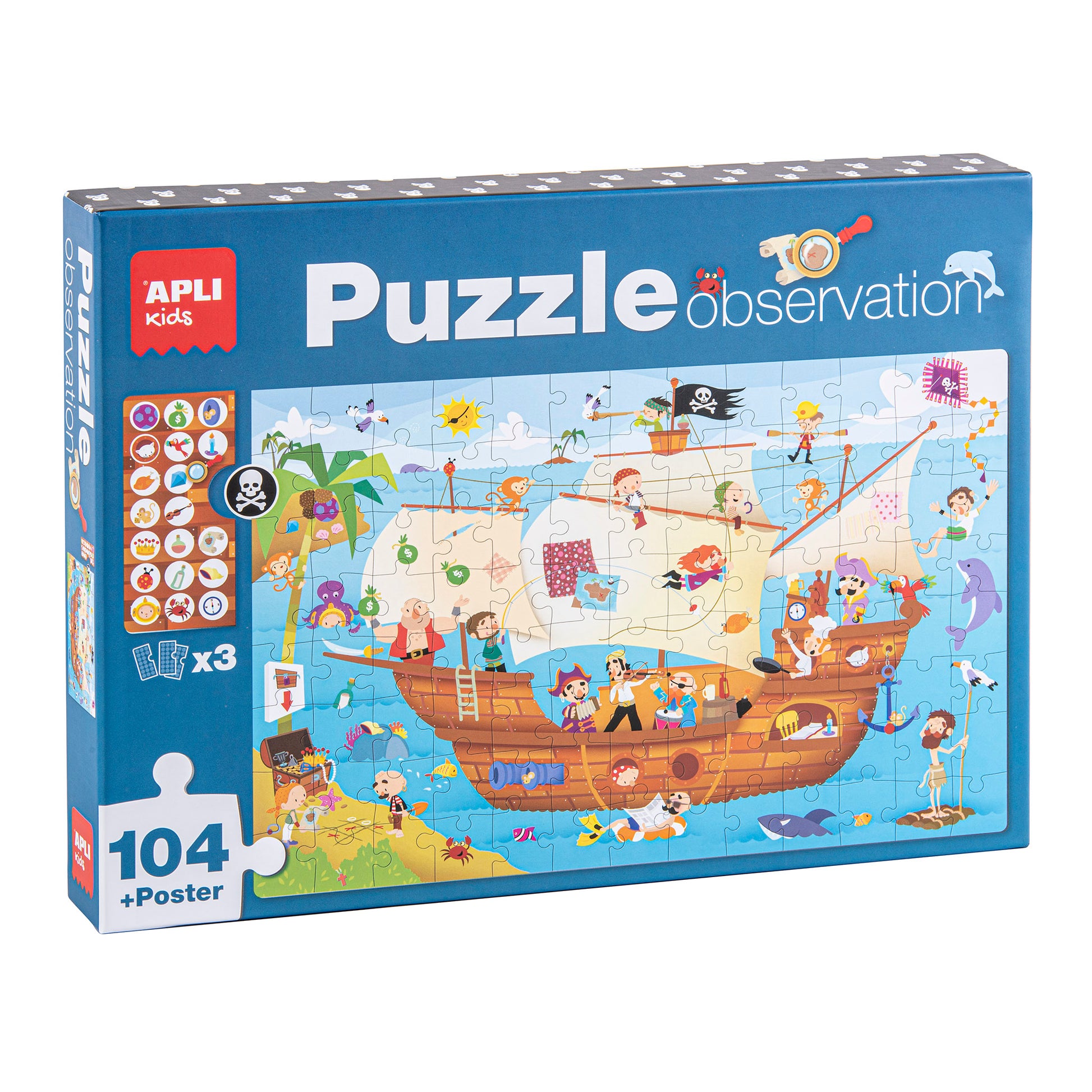 Apli Kids Puzzle x 104pcs - Pirate Ship +5y