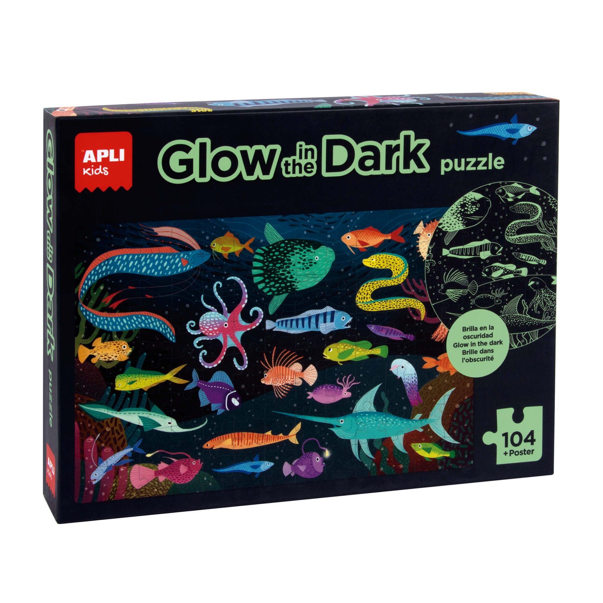 Apli Kids Glow In The Dark Puzzle x 104pcs - Ocean +5y