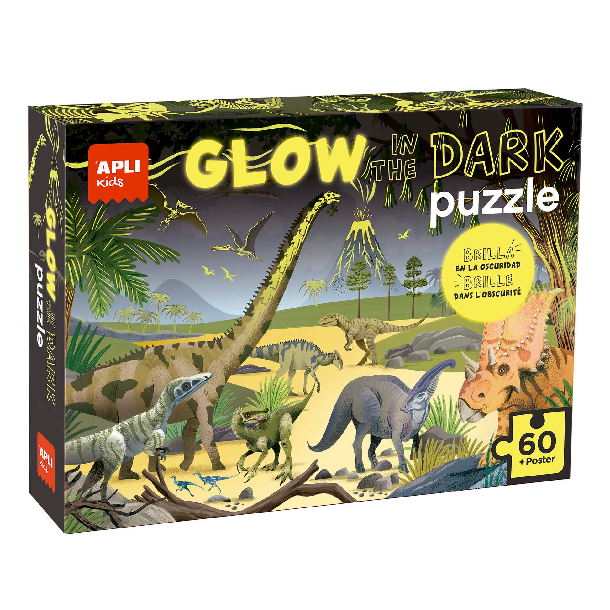 Apli Kids Glow In The Dark Puzzle x 60pcs - Dinosaurs +4y