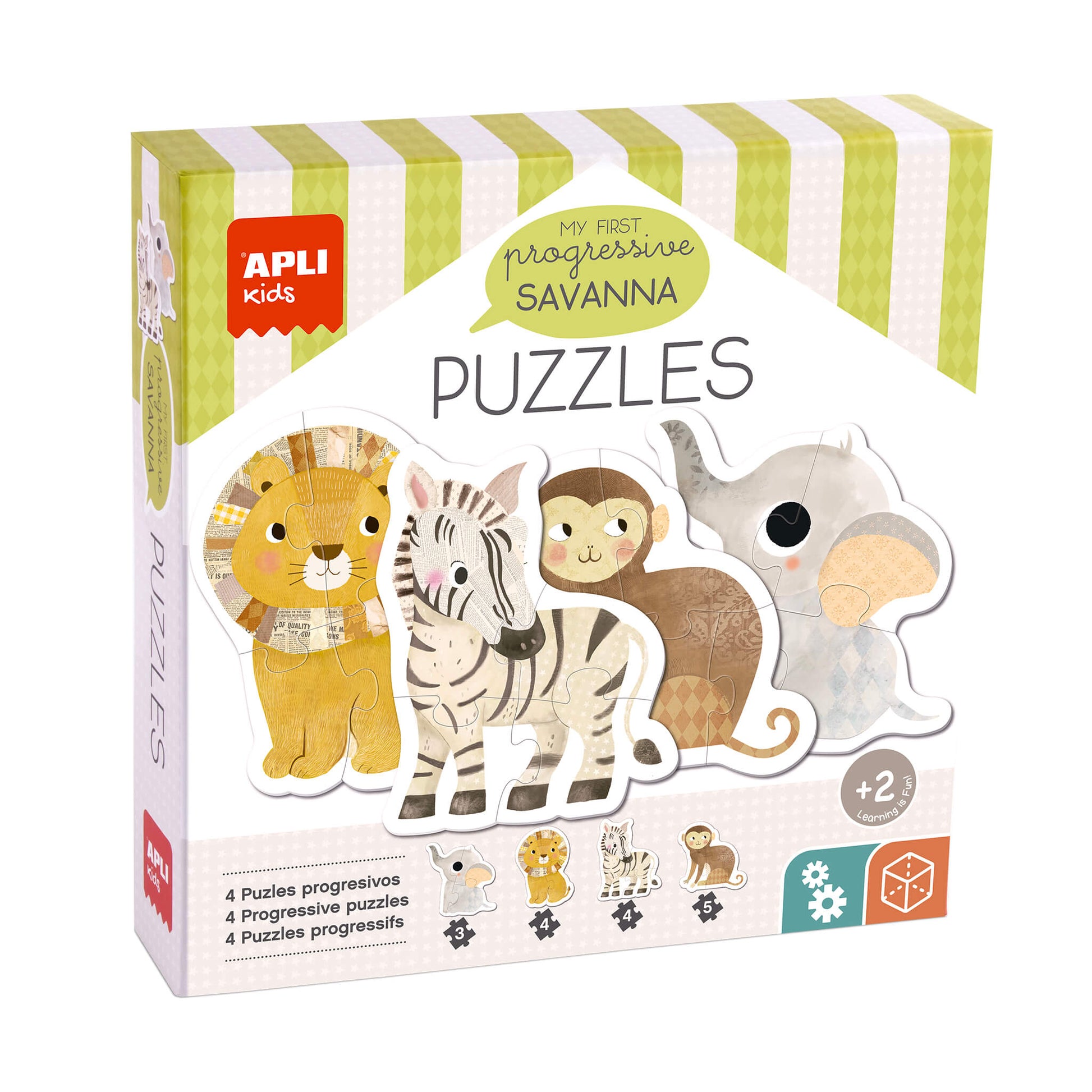 Apli Kids 4 Progressive Puzzles - Savanna +2y