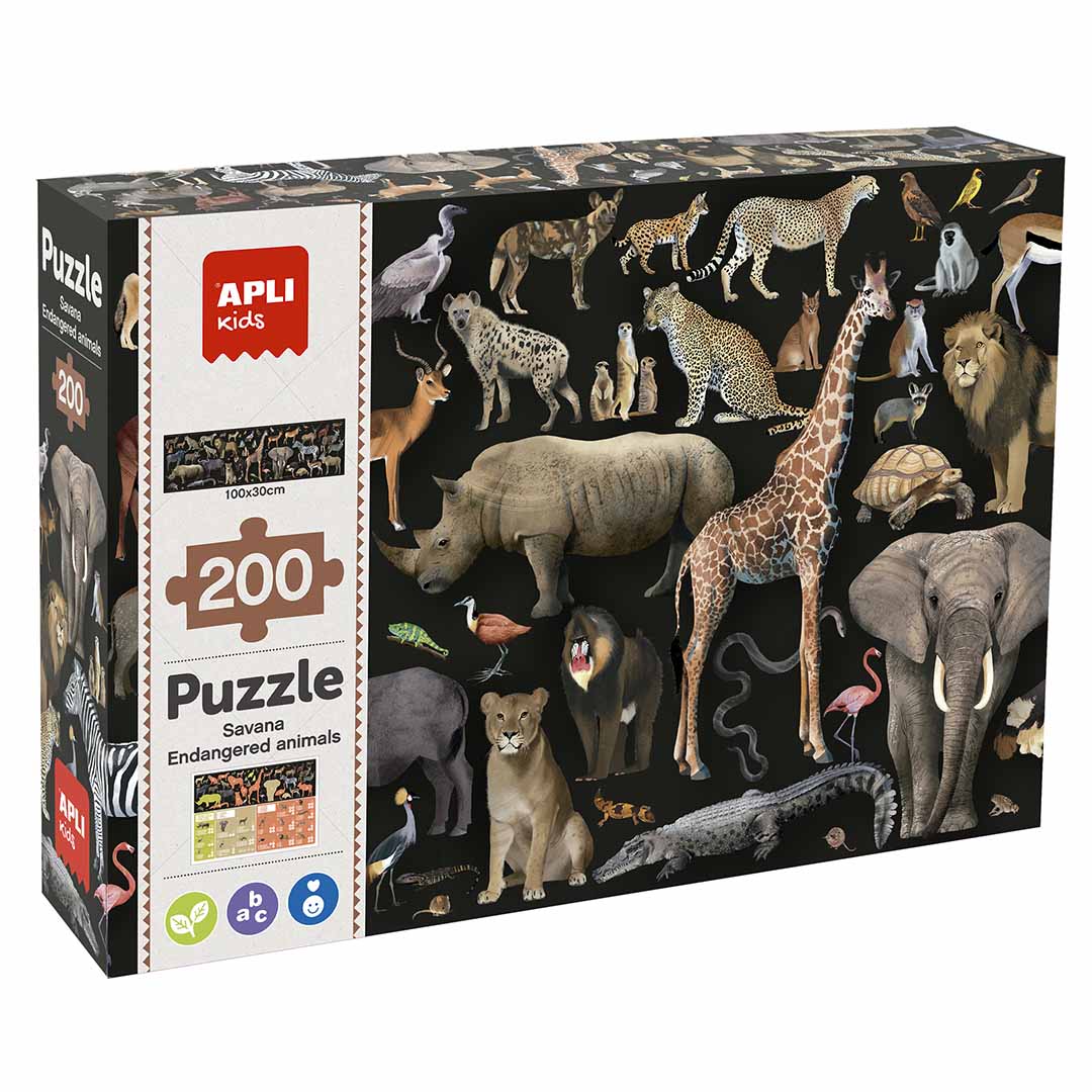 Apli Kids Savannah Endangered Animals Jigsaw Puzzle +6years