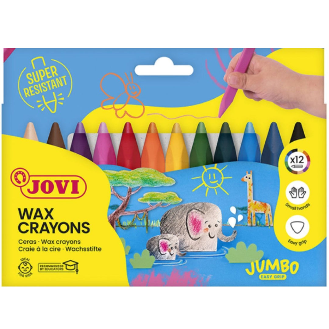 Jovi Jumbo Easy Grip Wax Crayons A Pack Of 12pcs