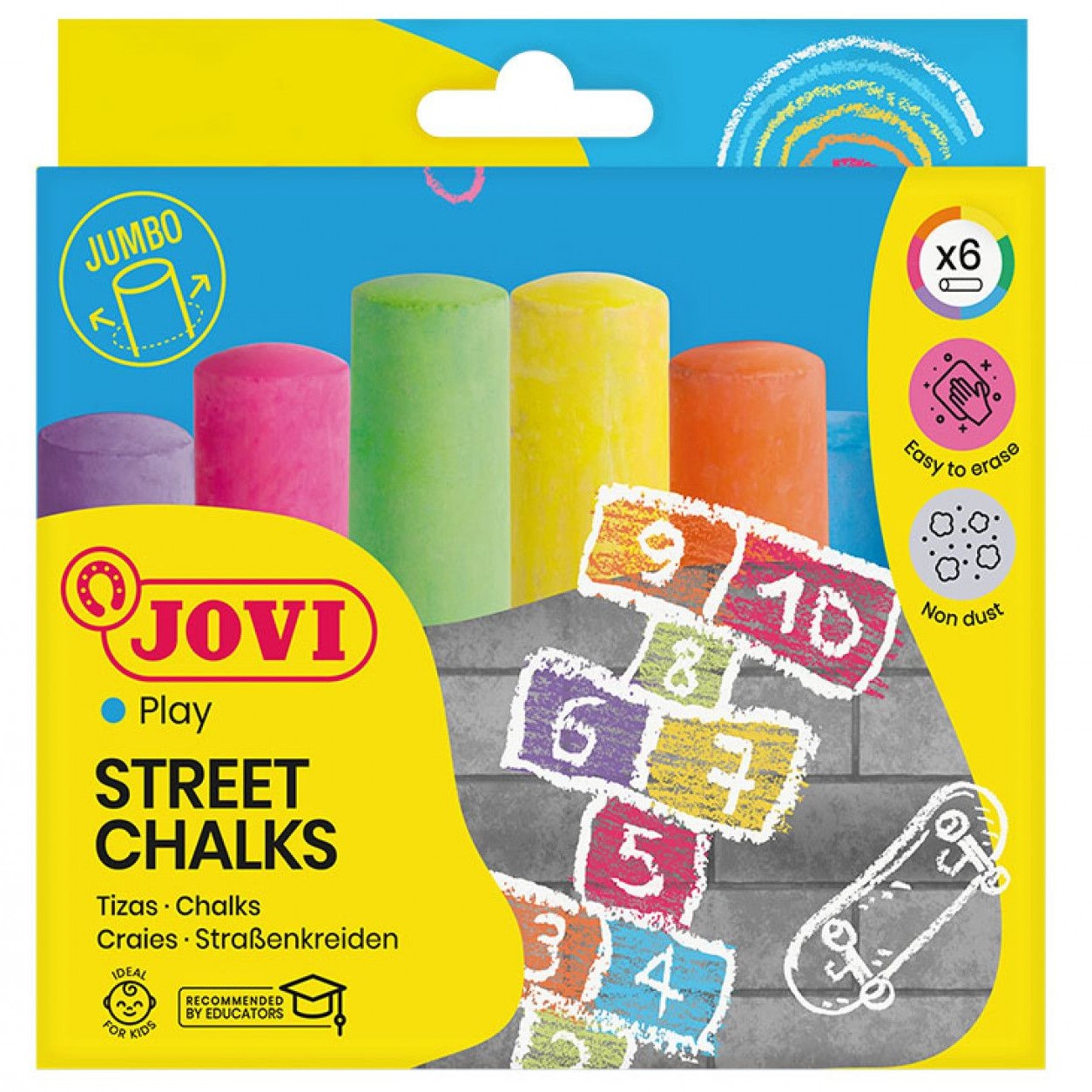 Jovi Play Street Chalks Jumbo A Pack Of 6pcs