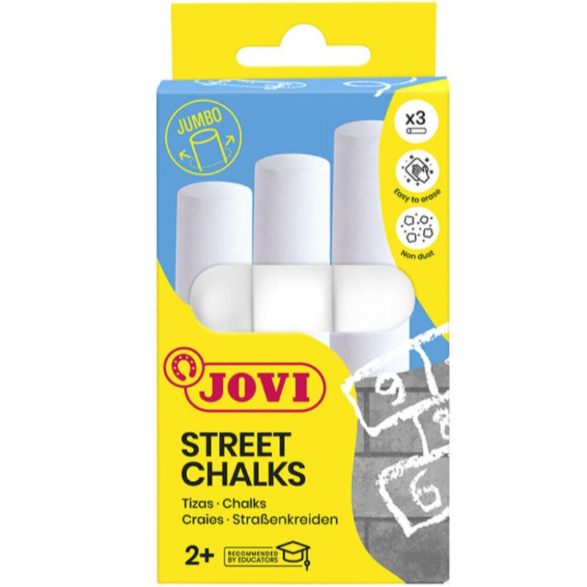 Jovi Play Street Chalks Jumbo A Pack Of 3pcs - White