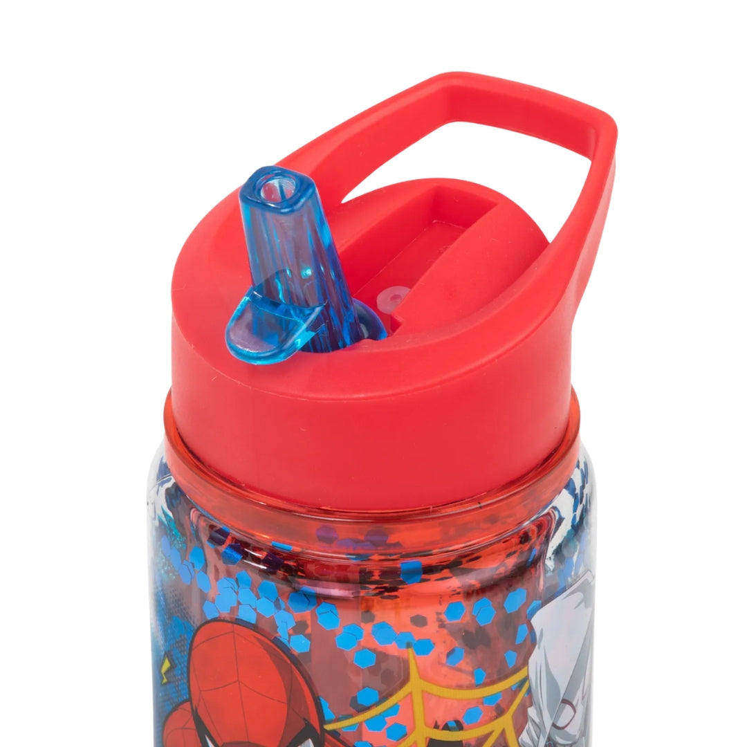 Water Bottle With Glitter 330ml - Spider-Man