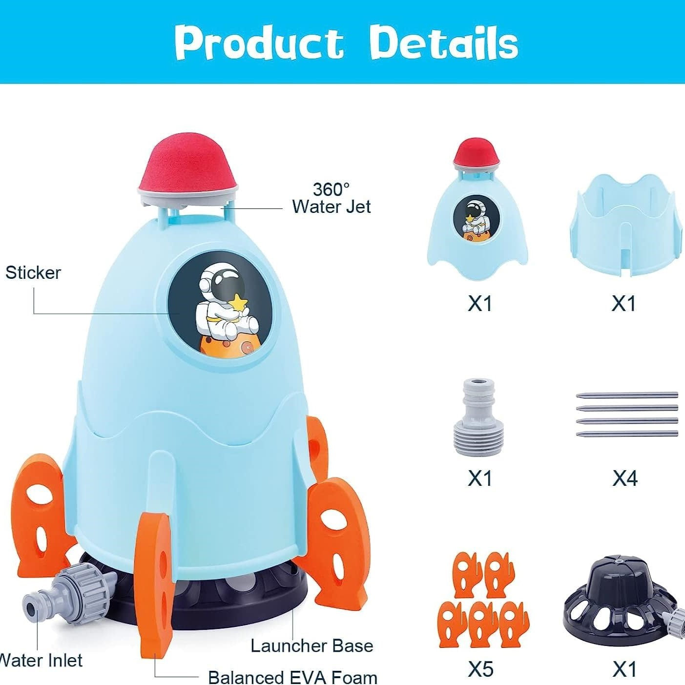 Aqua World Splash Water Sprinkler - Rocket