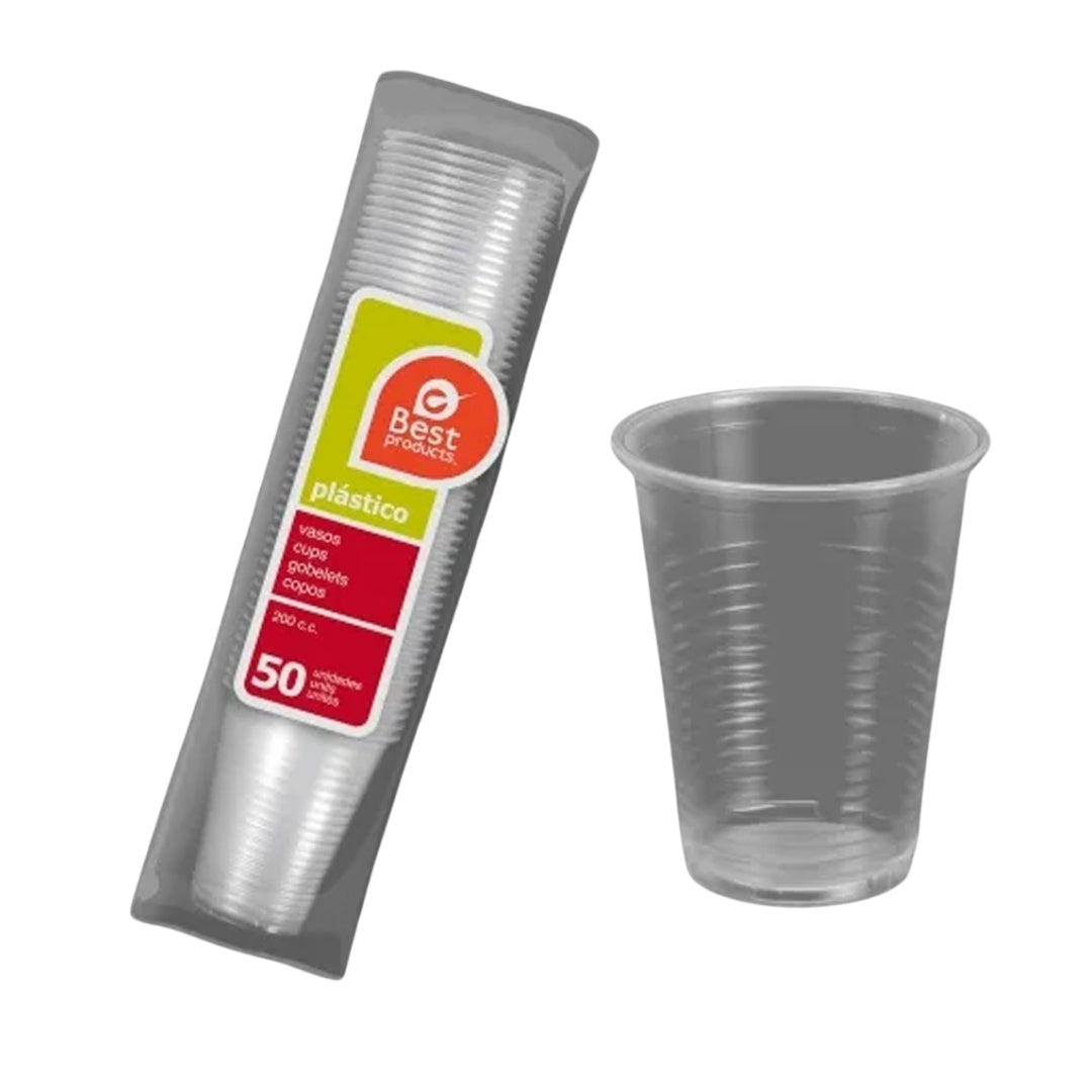 Best Products Transparent Plastic Cups 200ml A Pack Of 50pcs