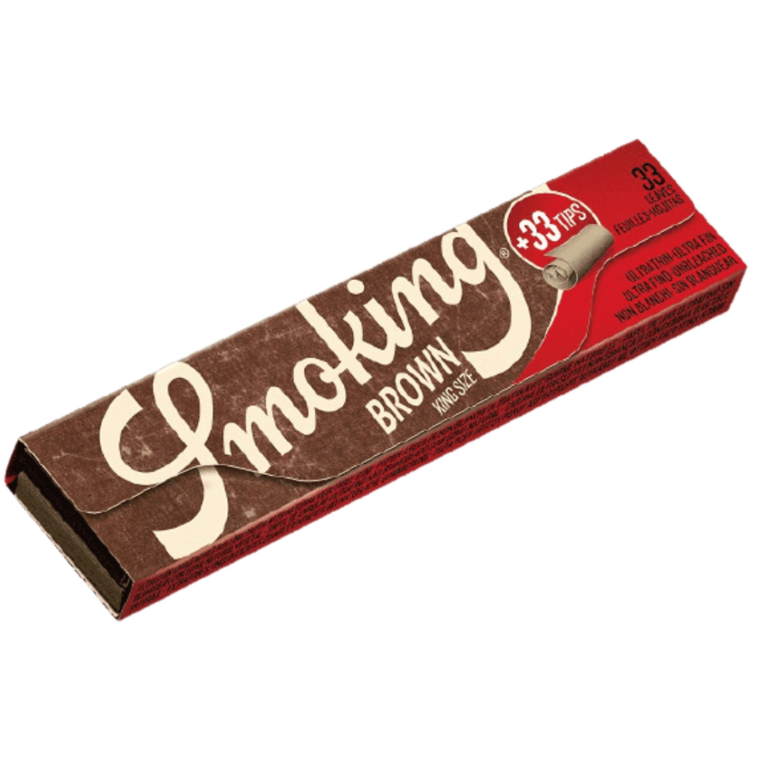 Smoking Rolling Papers + 33 Tips - 33 Leaves Brown King Size