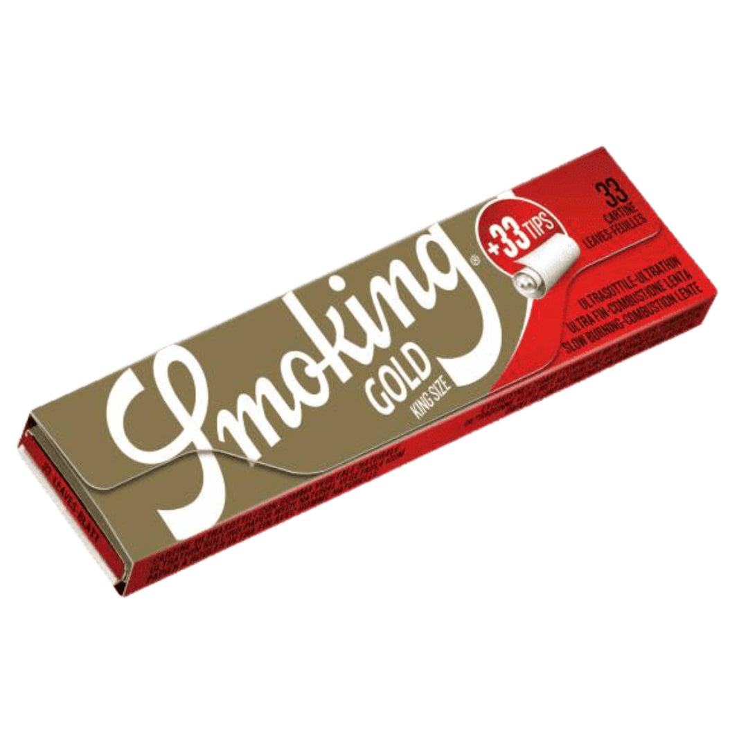 Smoking Rolling Papers + 33 Tips - 33 Leaves Gold King Size