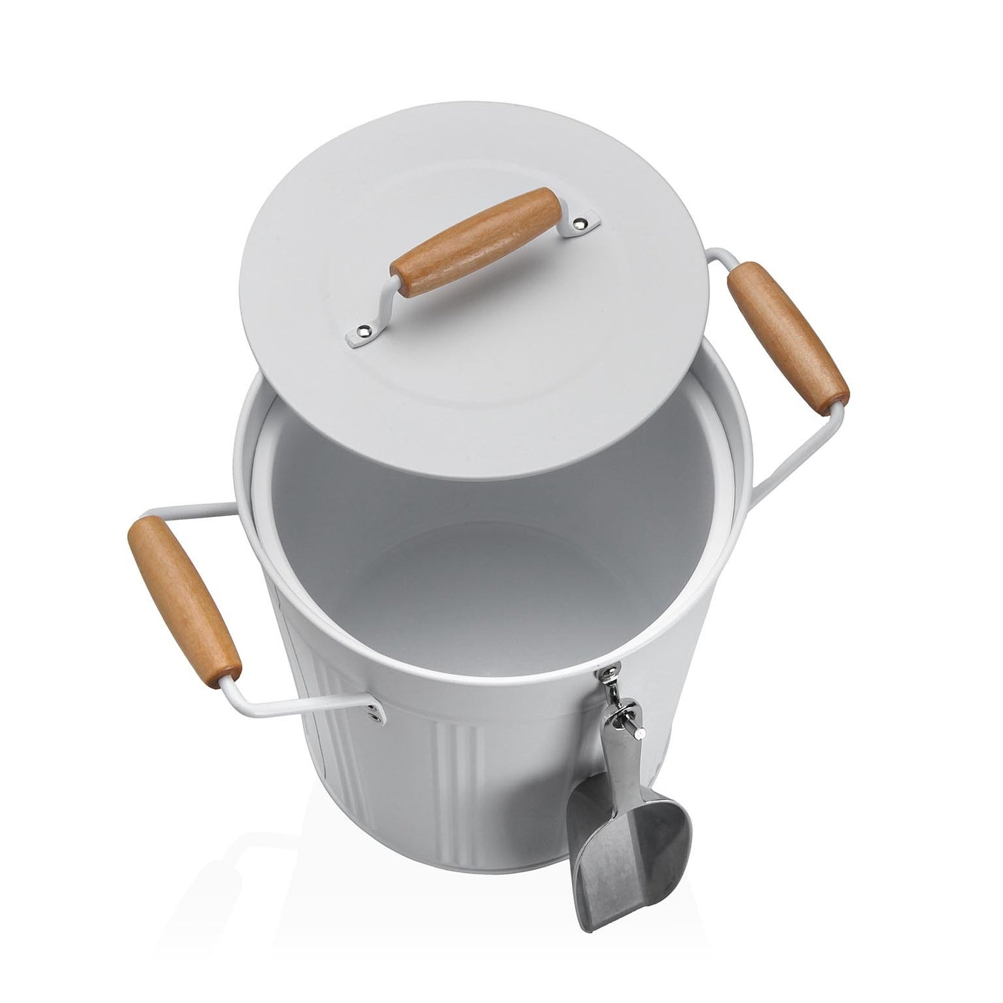 Ice Bucket With Lid & Spoon 20cm - White