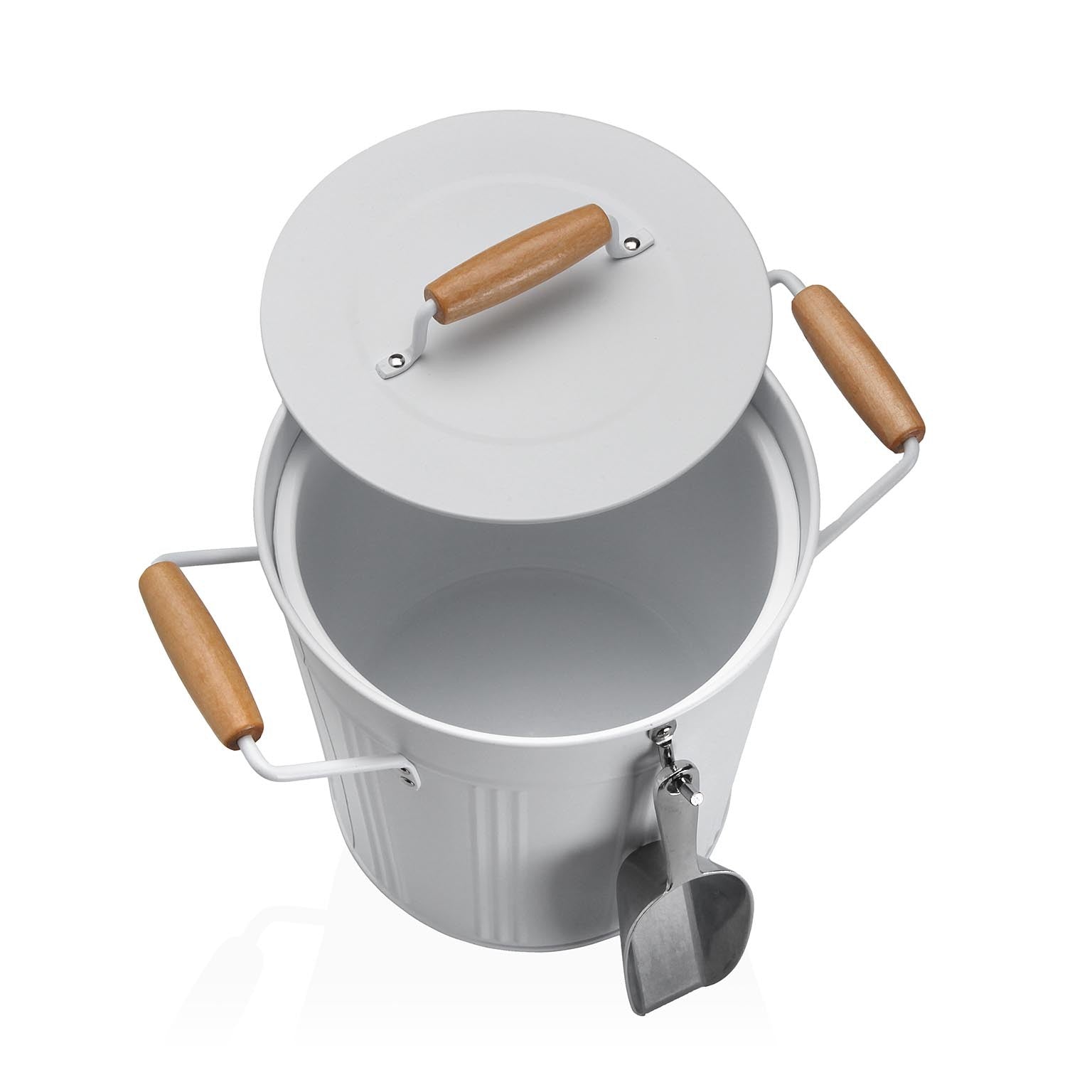 Ice Bucket With Lid & Spoon 20cm - White