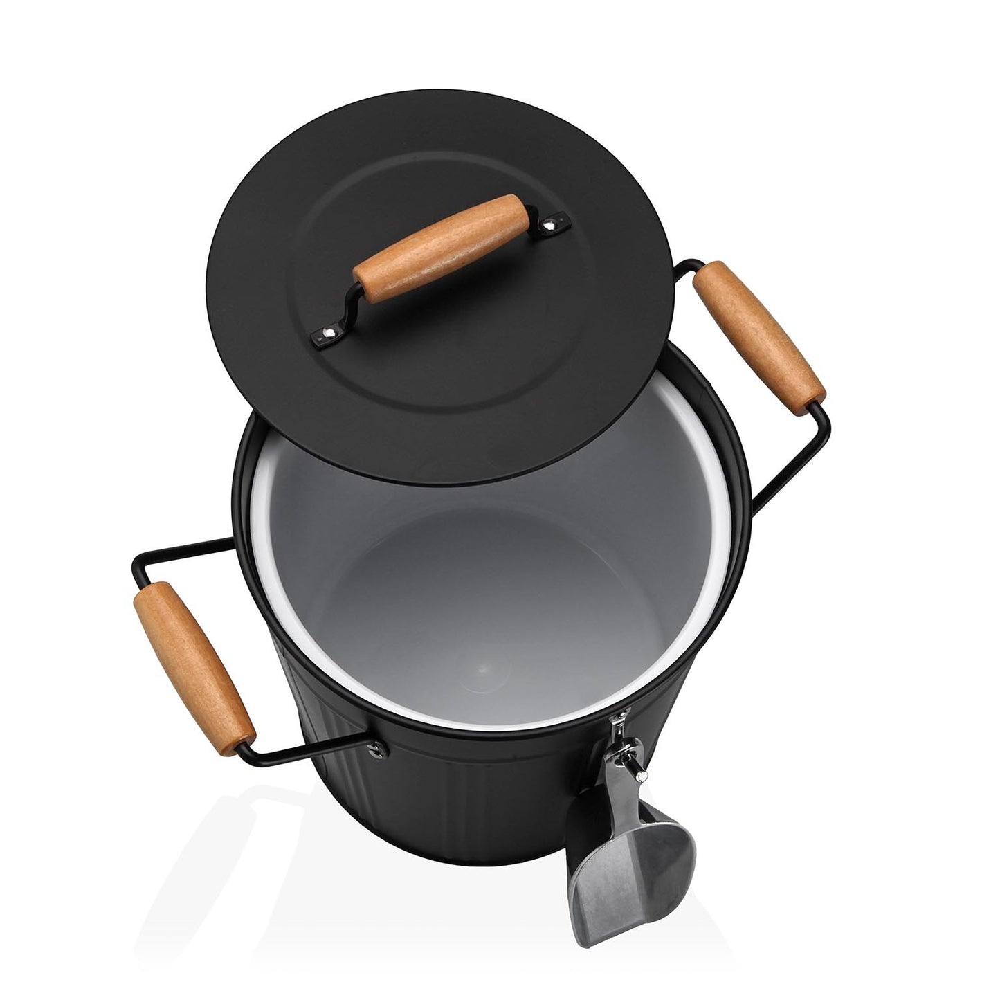 Ice Bucket With Lid & Spoon 20cm - Black