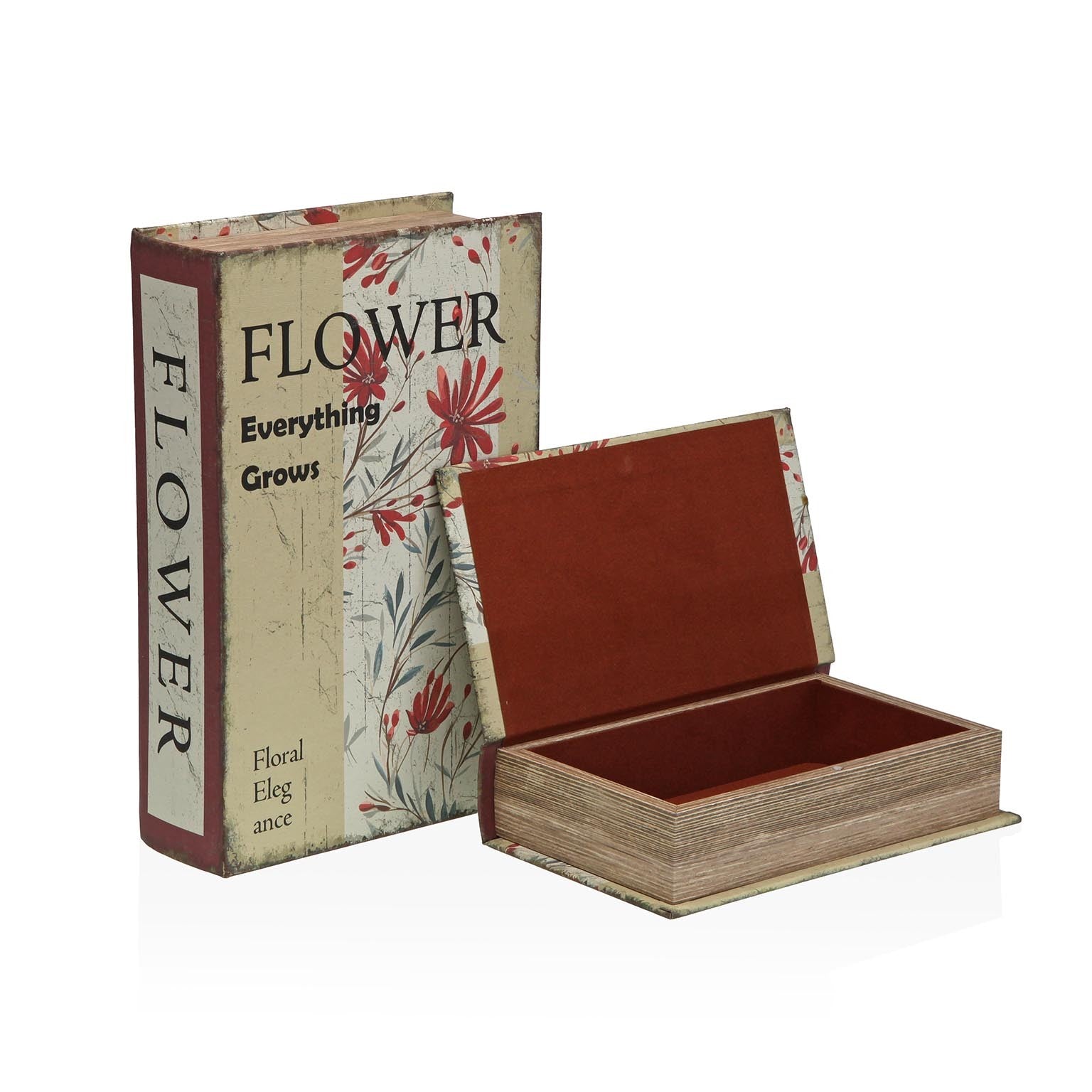 Book Box A Set Of 2pcs - Flower Elegance