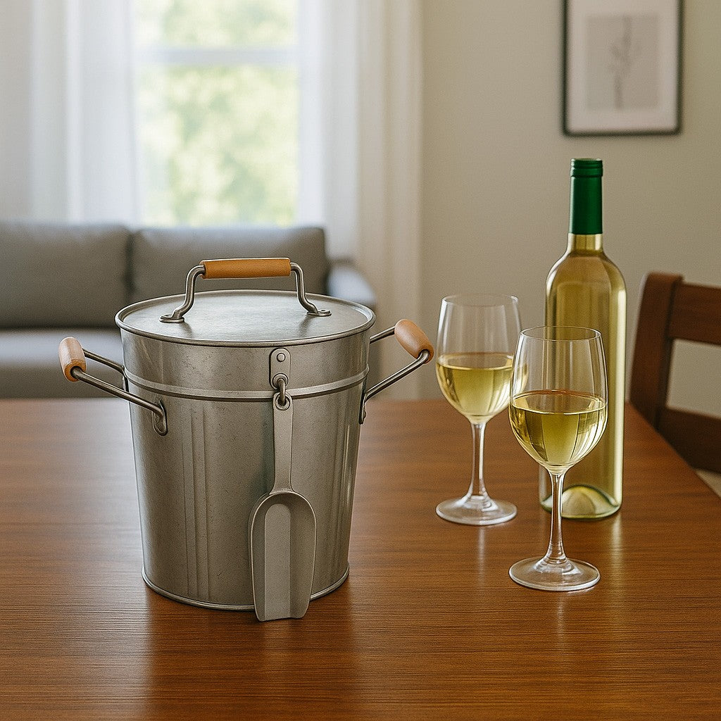 Ice Bucket With Lid & Spoon 20cm