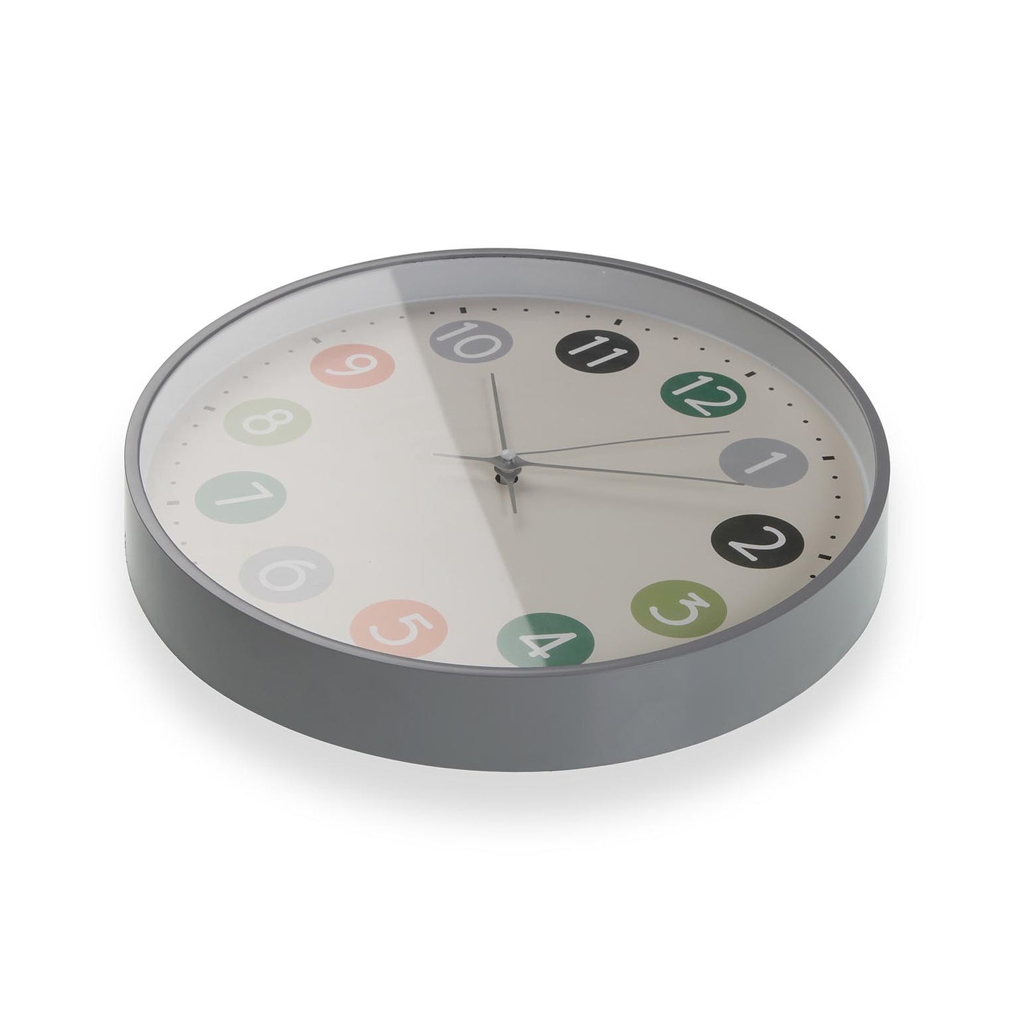 Silent Multicolour Wall Clock 30cm - Grey