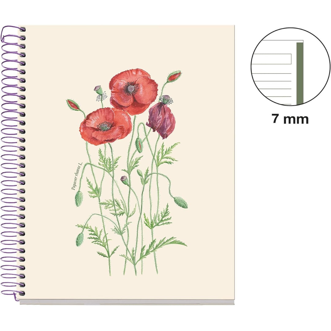 A5 Miquelrius - Side-Spiral Lined Notebook 90gsm 80 Sheets - Poppy