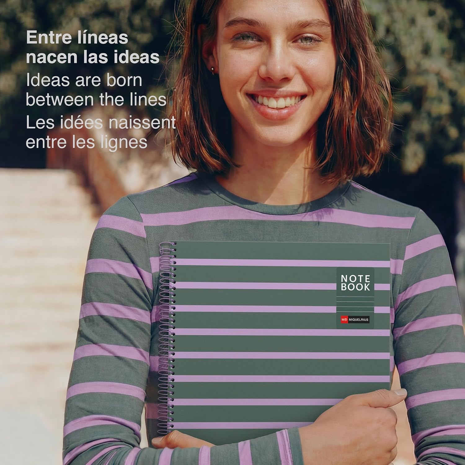 A5 Miquelrius - Side-Spiral Lined Notebook 90gsm 80 Sheets - Cendre