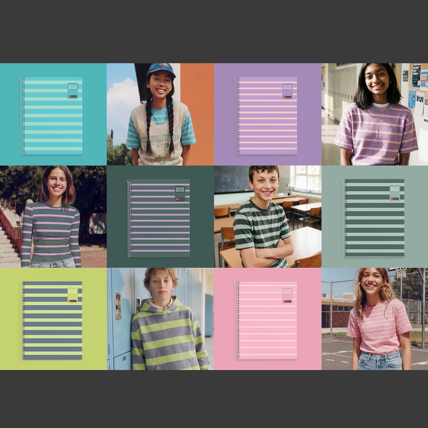 A5 Miquelrius - Side-Spiral Lined Notebook 90gsm 80 Sheets - Cendre