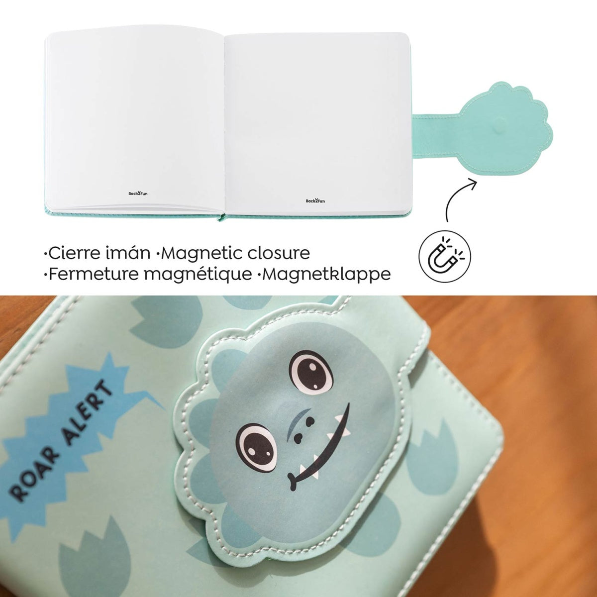 Back2Fun - No Ordinary Notes - Padded Plain Notebook - Roar Alert