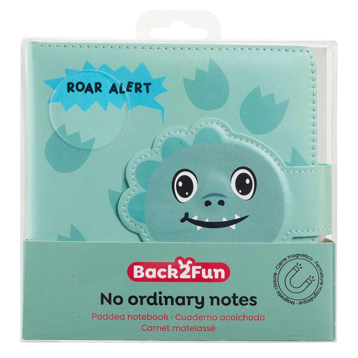 Back2Fun - No Ordinary Notes - Padded Plain Notebook - Roar Alert