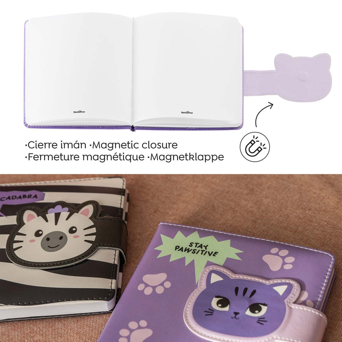 Back2Fun - No Ordinary Notes - Padded Plain Notebook - Zebracadabra