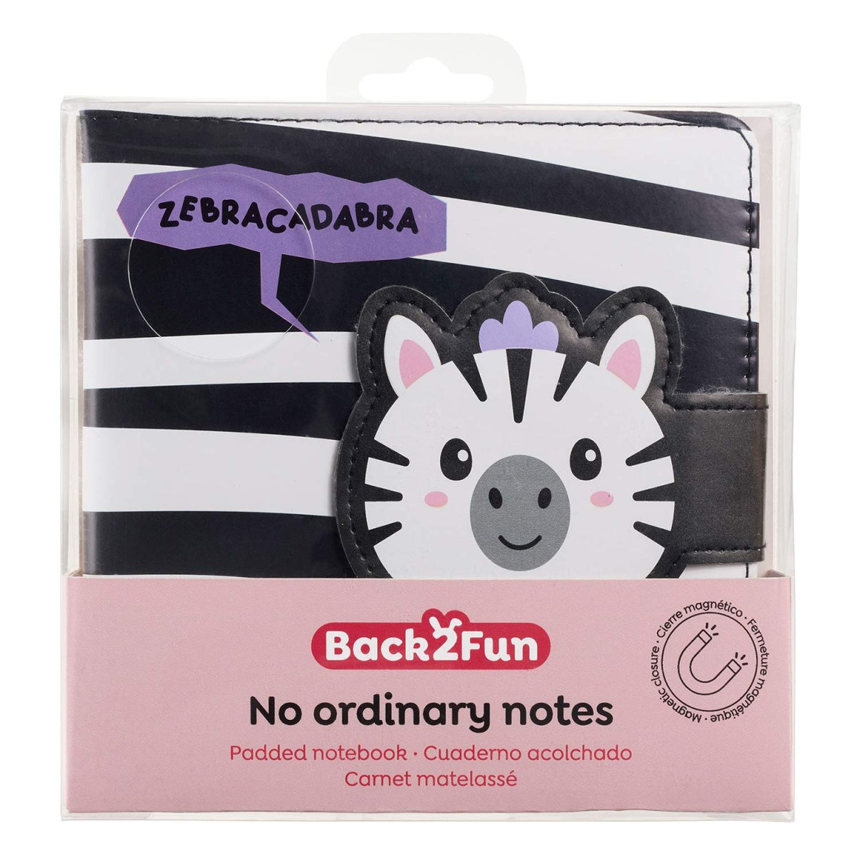 Back2Fun - No Ordinary Notes - Padded Plain Notebook - Zebracadabra