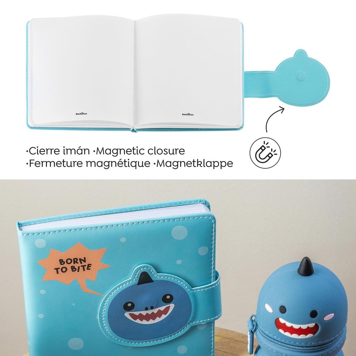 Back2Fun - No Ordinary Notes - Padded Plain Notebook - Born To Bite