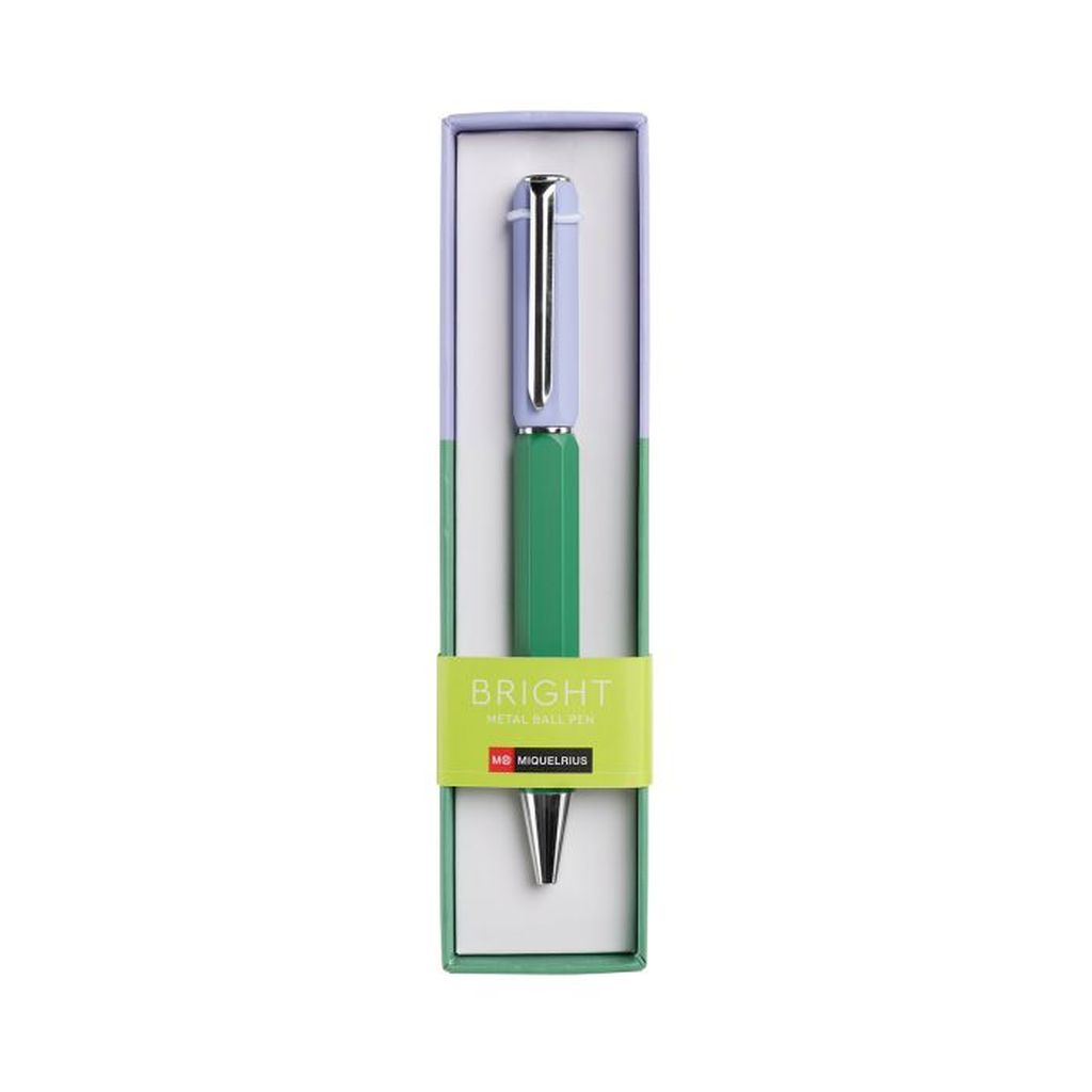 Miquelrius Bright Metal Ballpoint Pen 0.5mm Blue Ink - Green/Purple