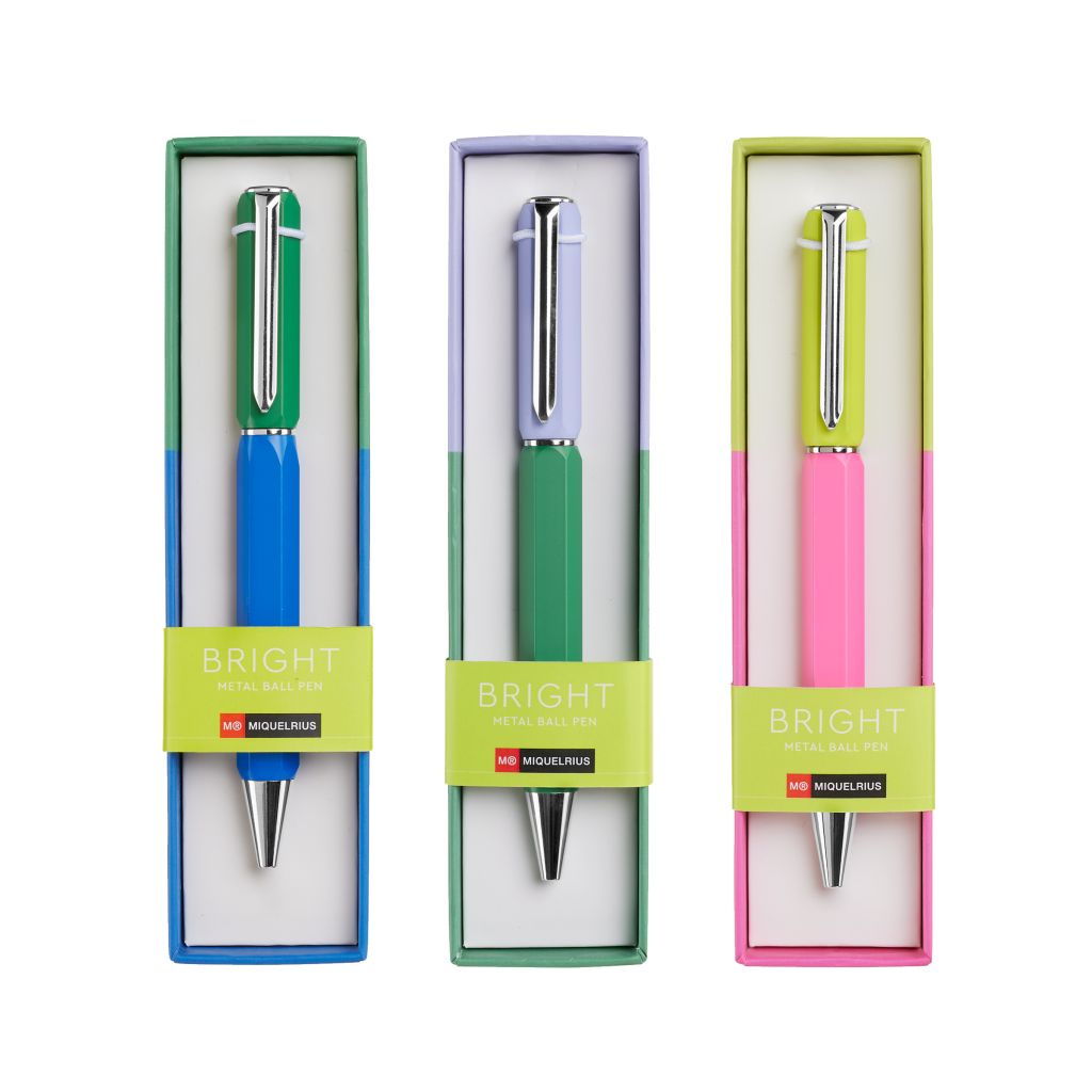Miquelrius Bright Metal Ballpoint Pen 0.5mm Blue Ink - Green/Purple
