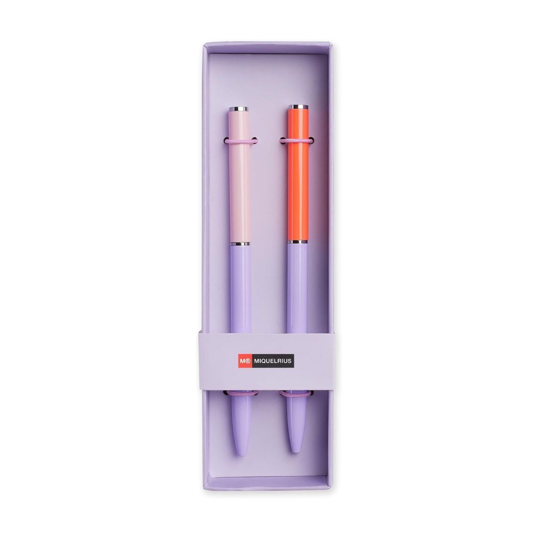 Miquelrius Ballpoint Pens 0.7mm Blue Ink A Pack Of 2pcs - Purple