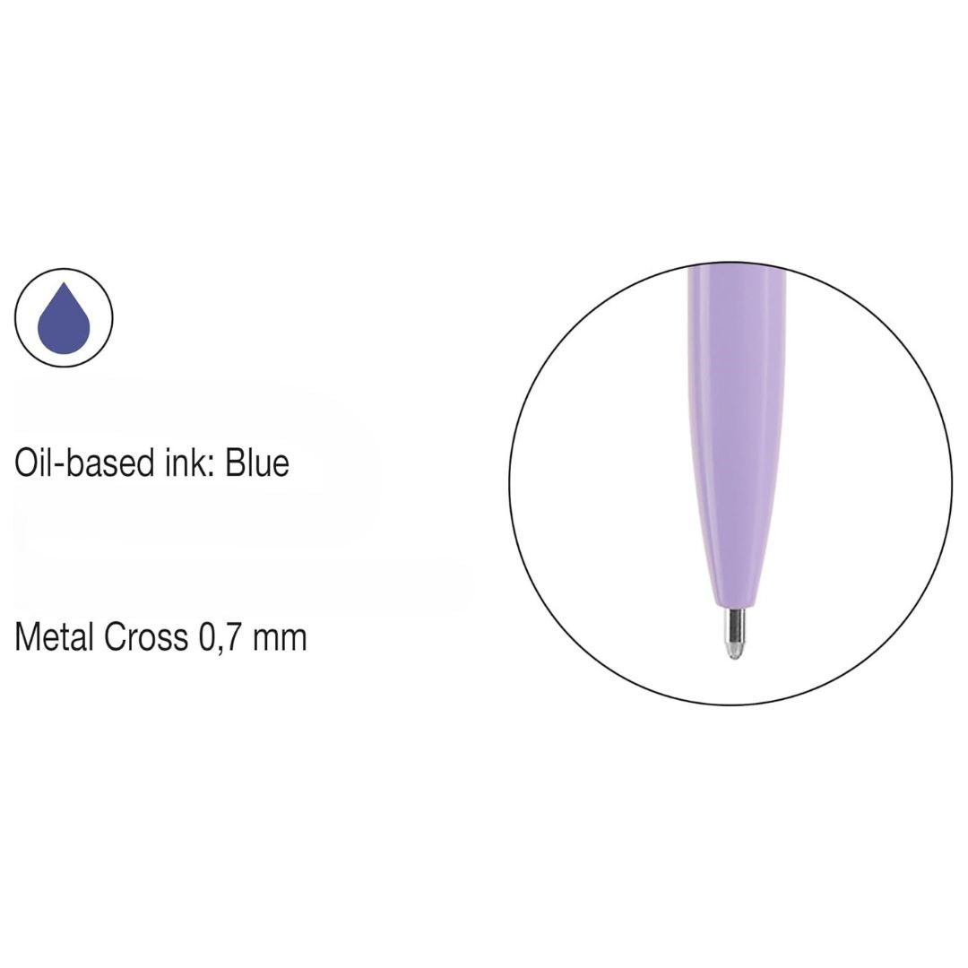 Miquelrius Ballpoint Pens 0.7mm Blue Ink A Pack Of 2pcs - Purple