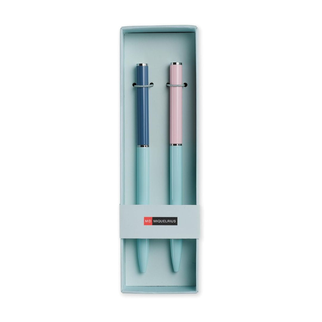 Miquelrius Ballpoint Pens 0.7mm Blue Ink A Pack Of 2pcs - Turquoise