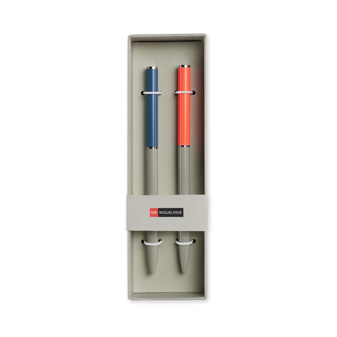 Miquelrius Ballpoint Pens 0.7mm Blue Ink A Pack Of 2pcs - Grey
