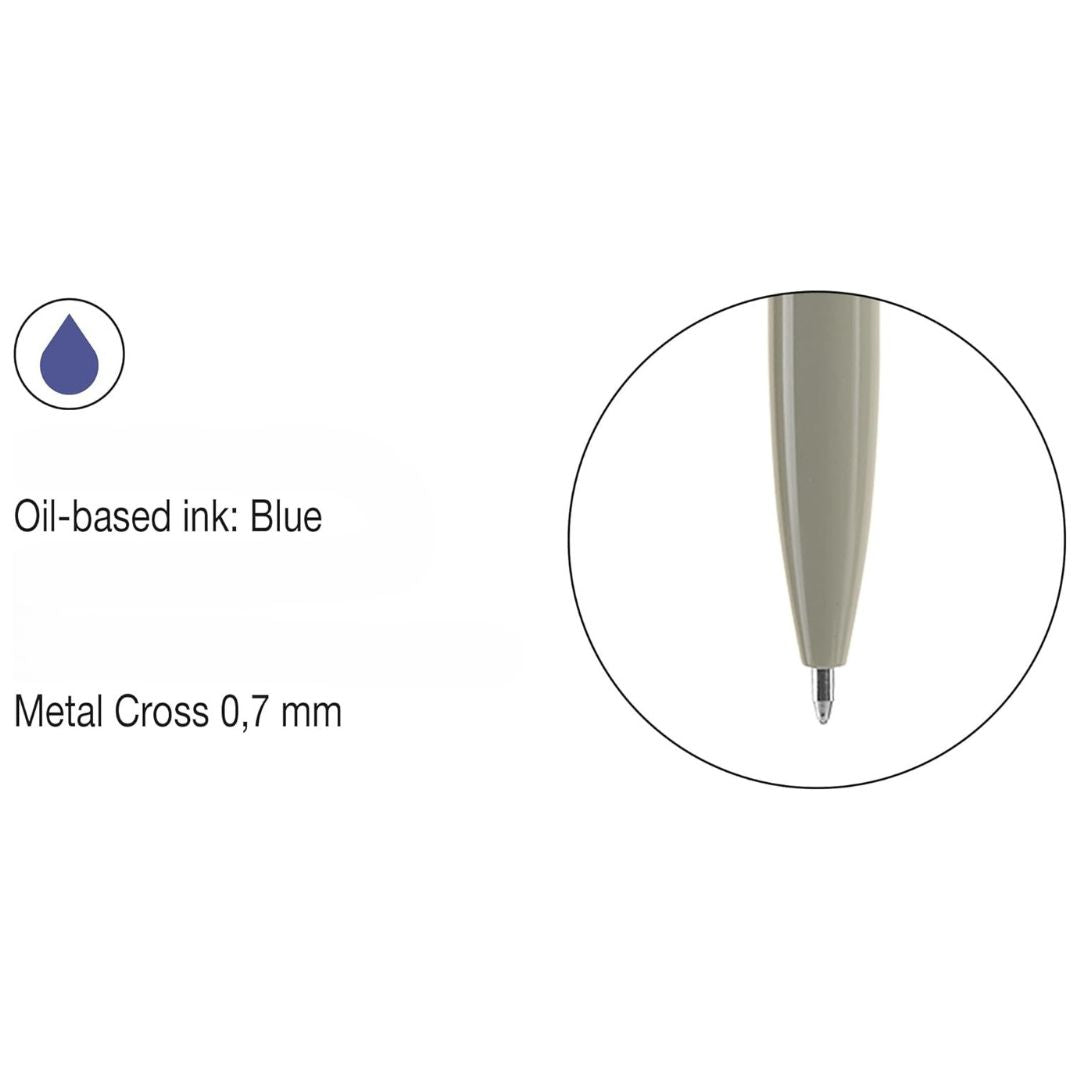 Miquelrius Ballpoint Pens 0.7mm Blue Ink A Pack Of 2pcs - Grey
