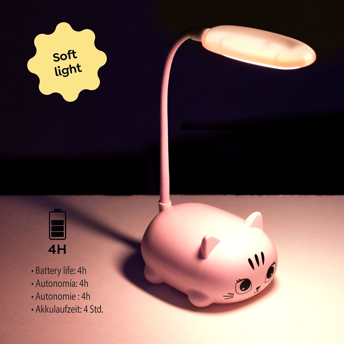 Back2Fun - My Night Kitty - Cat Led Lamp - Pink
