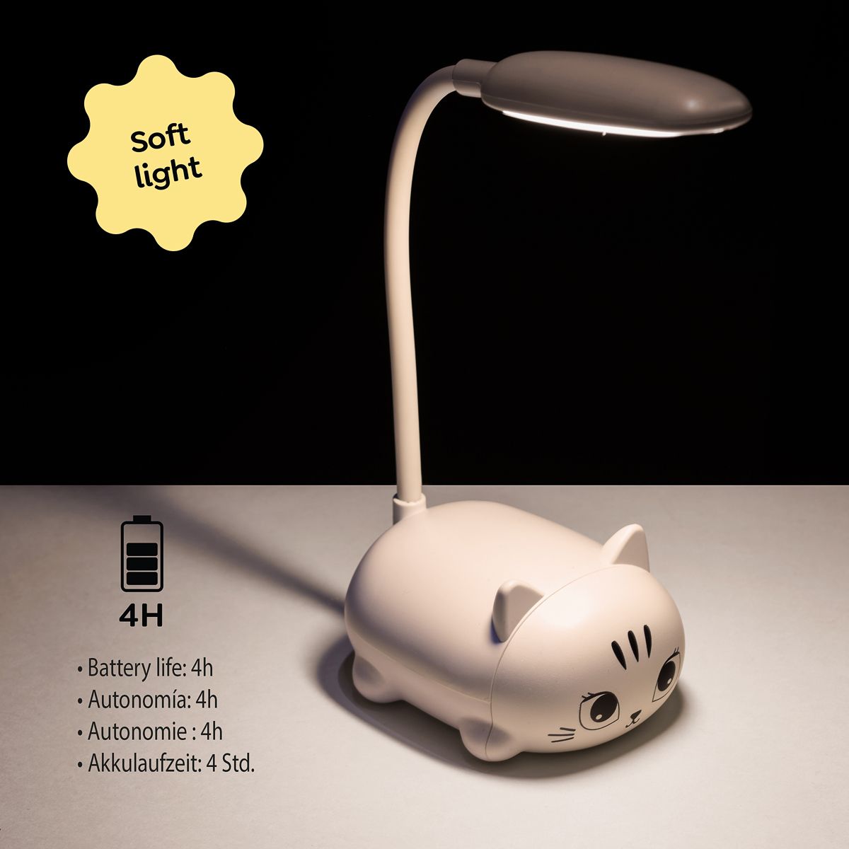 Back2Fun - My Night Kitty - Cat Led Lamp - White