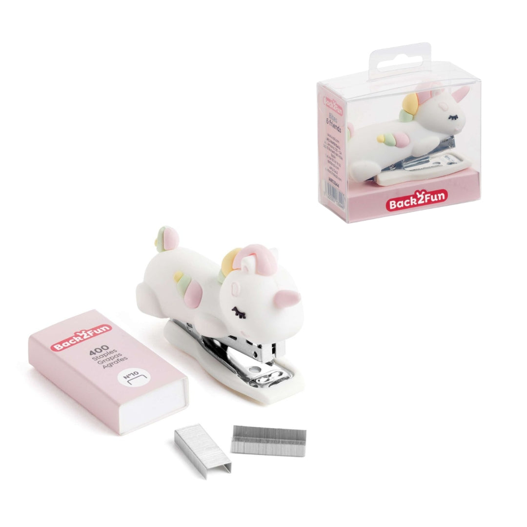 Back2Fun - Bites & Friends - Mini Stapler With 400 Staples N.10 - Unicorn