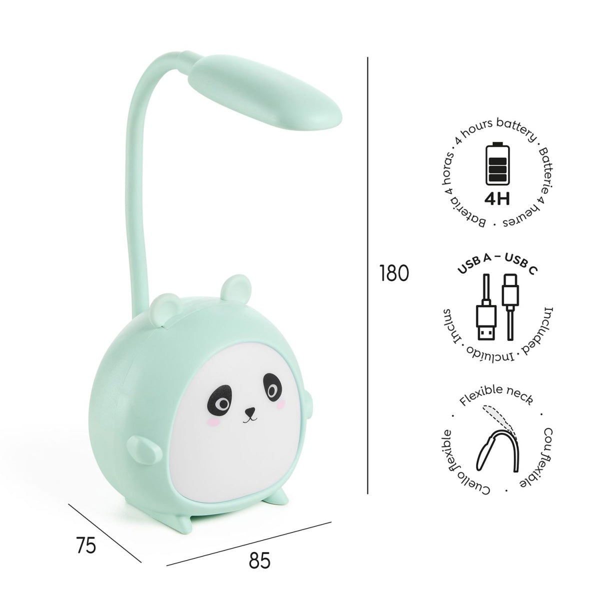 Back2Fun - My Night Panda - Panda Led Lamp - Green