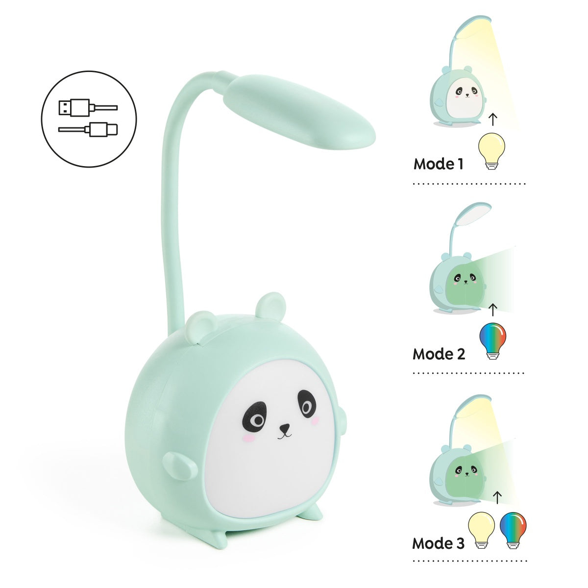 Back2Fun - My Night Panda - Panda Led Lamp - Green