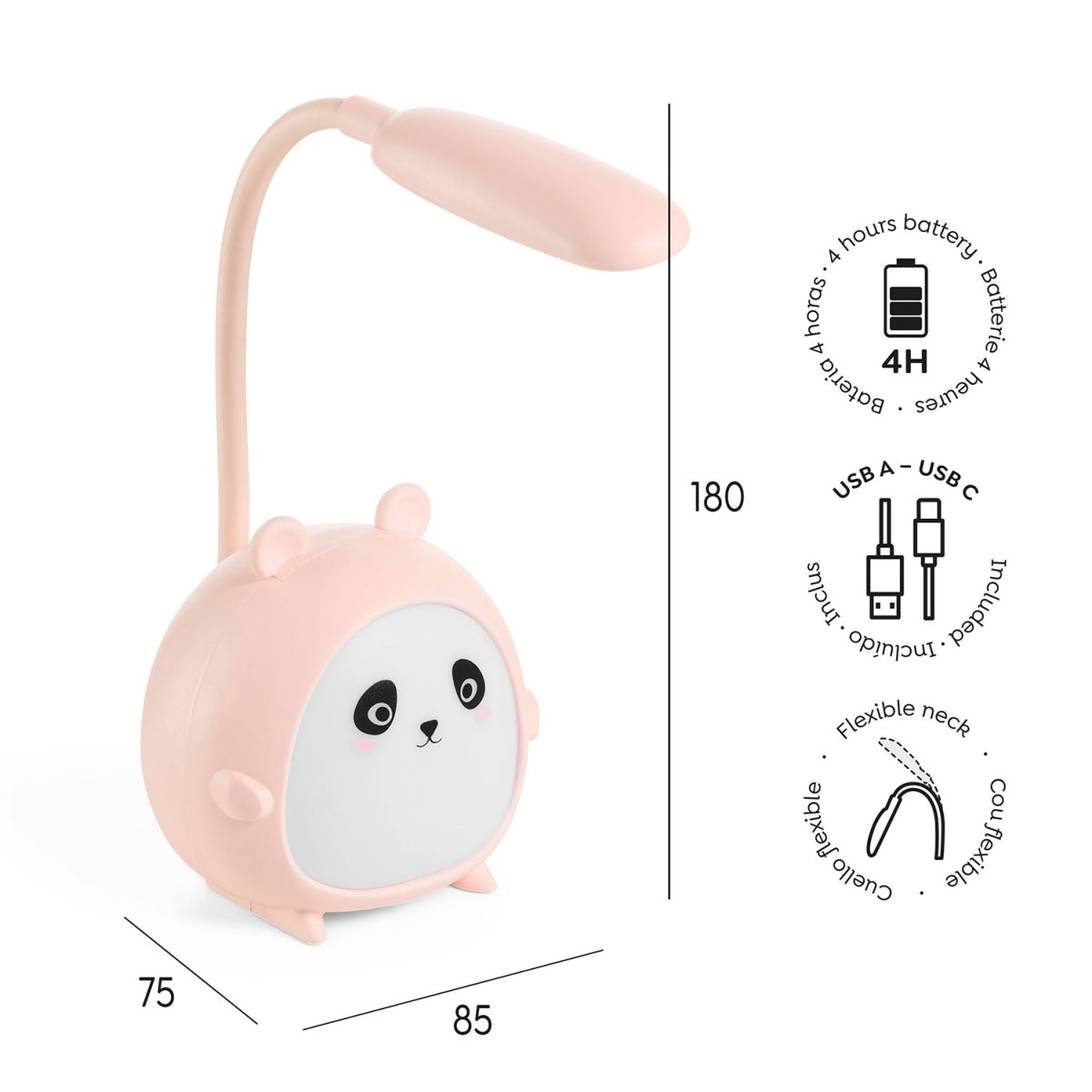 Back2Fun - My Night Panda - Panda Led Lamp - Pink