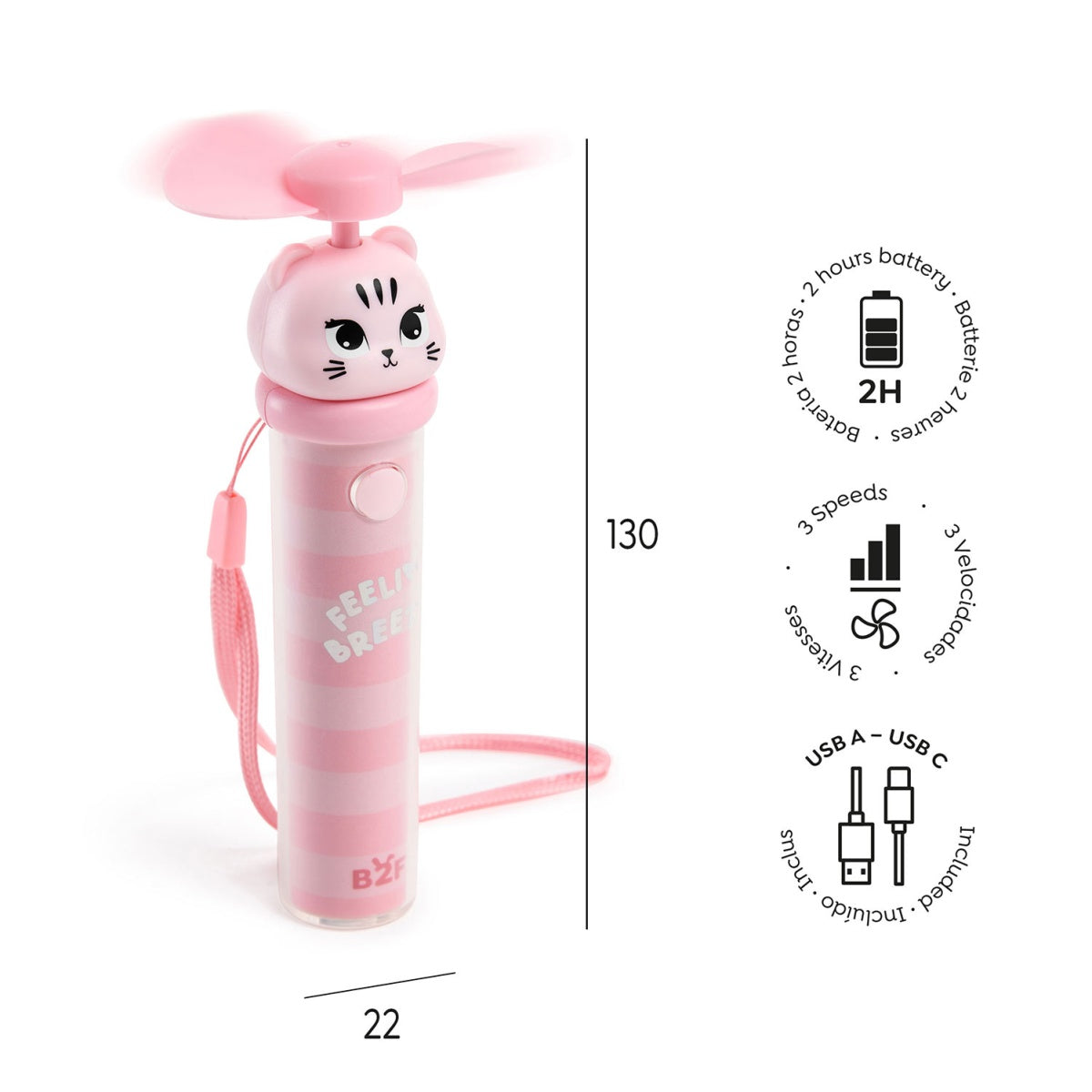 Back2Fun - Fan-Tastic Gang - Portable Mini Fan - Cat