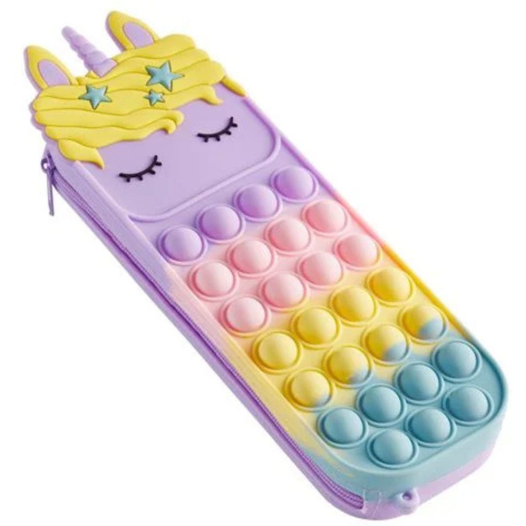 My Pop It Silicone Pencil Case - Unicorn Purple