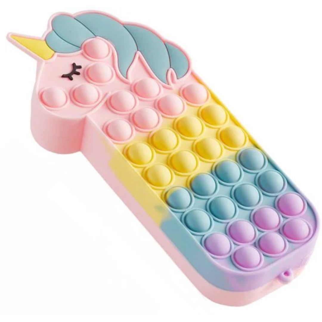 My Pop It Silicone Pencil Case - Unicorn Pink