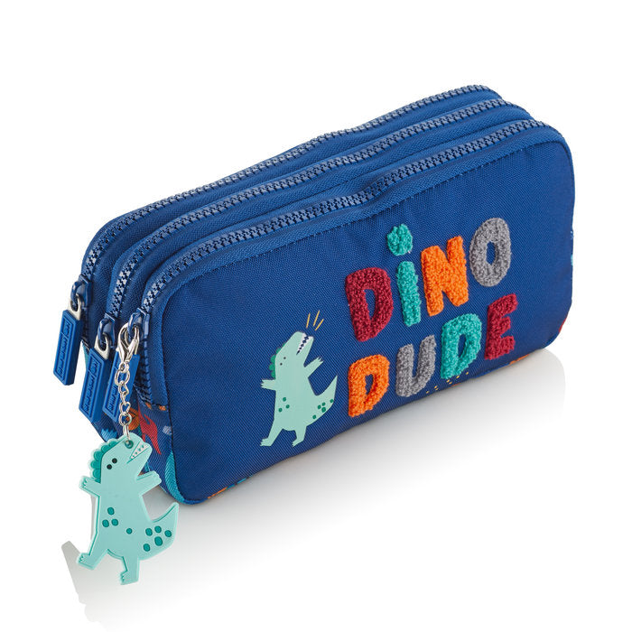 Miquelrius Triple Rectangular Pencil Case 21 x 10.5 x 6cm - Dino Dude