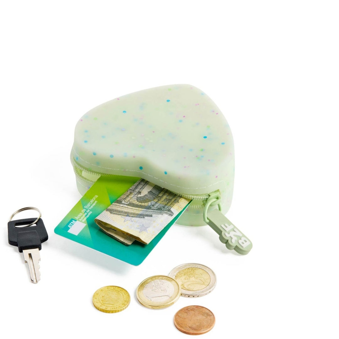 Back2Fun - Tiny Lovely Things - Silicone Coin Purse - Green Heart