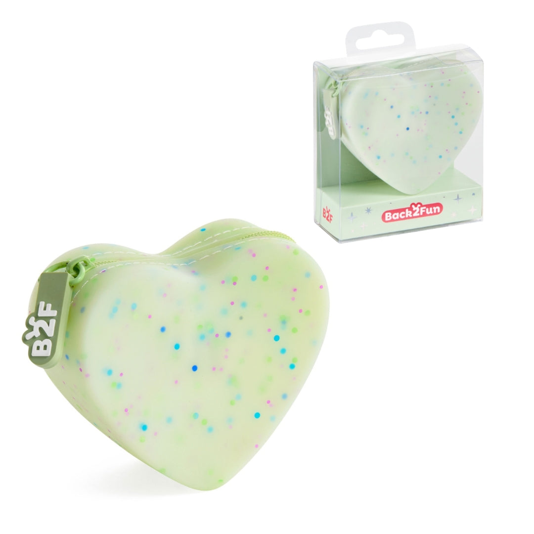 Back2Fun - Tiny Lovely Things - Silicone Coin Purse - Green Heart