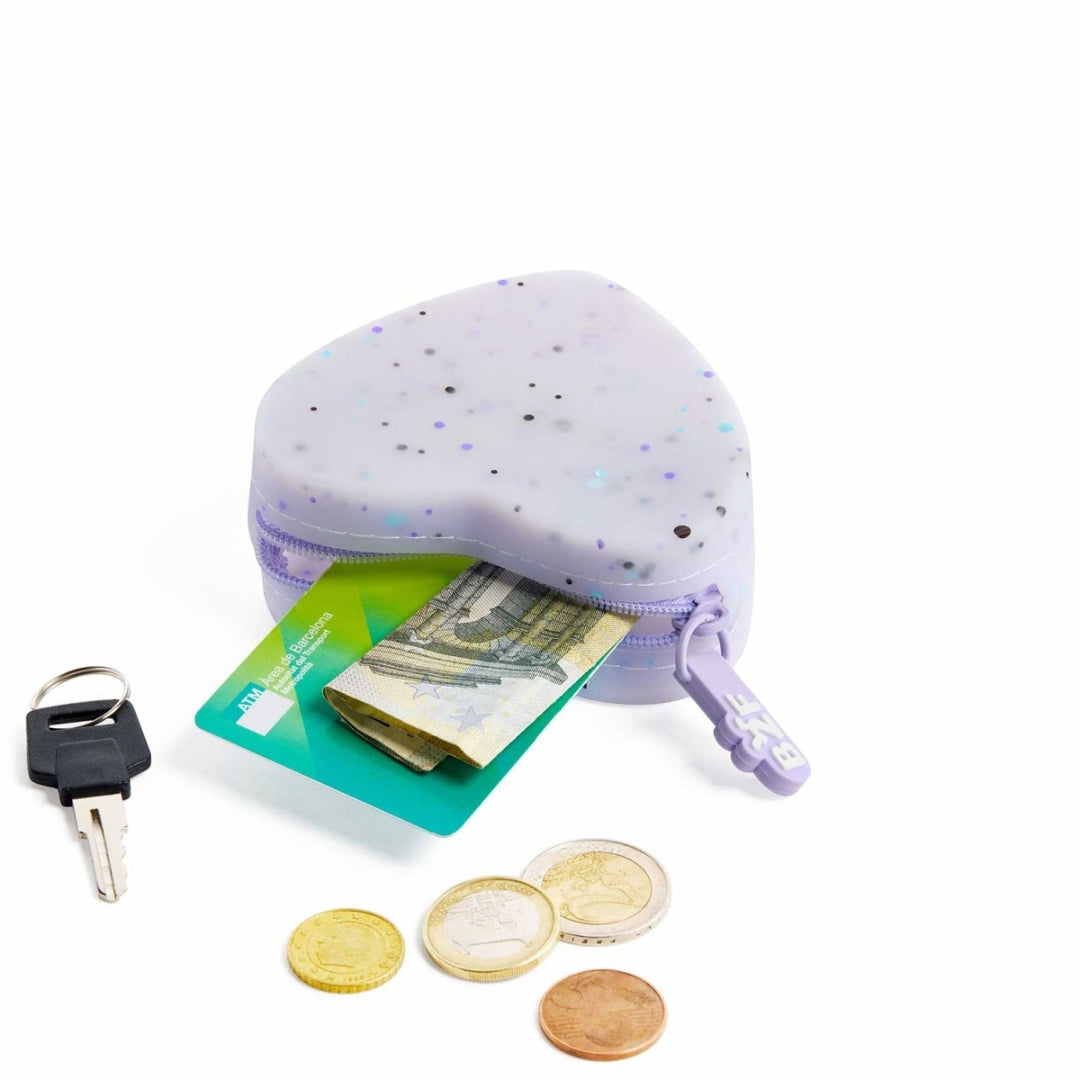 Back2Fun - Tiny Lovely Things - Silicone Coin Purse - Purple Heart