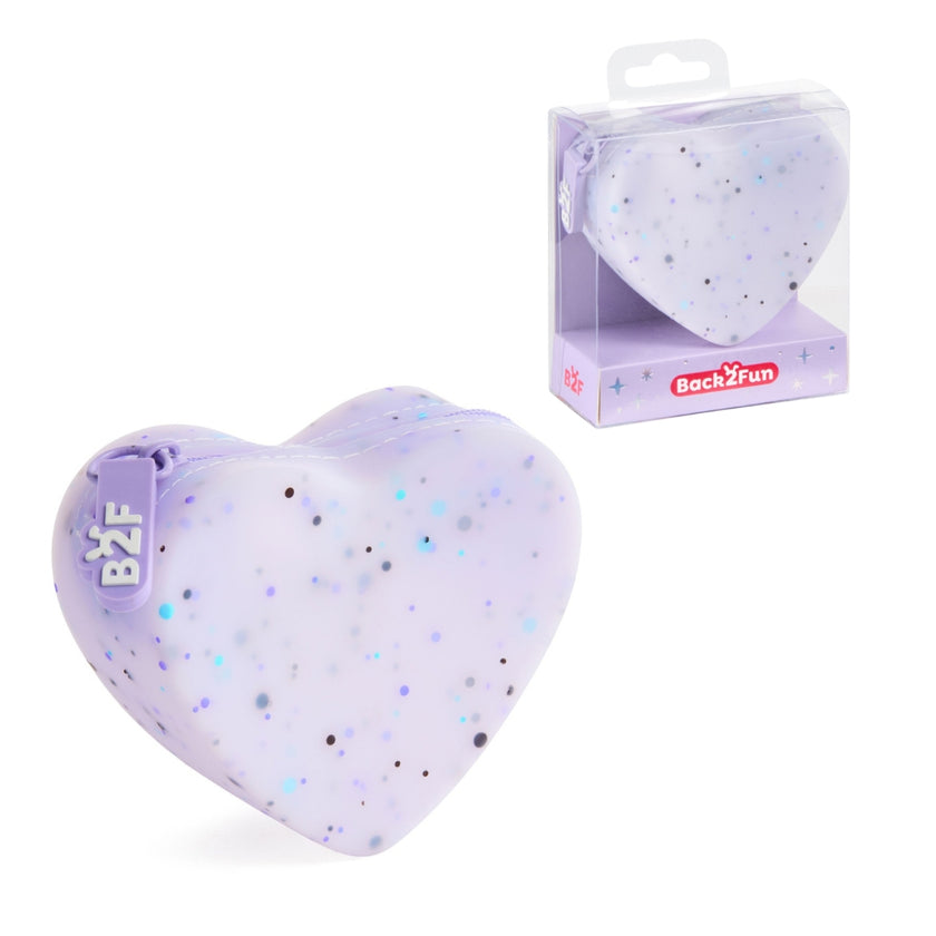 Back2Fun - Tiny Lovely Things - Silicone Coin Purse - Purple Heart