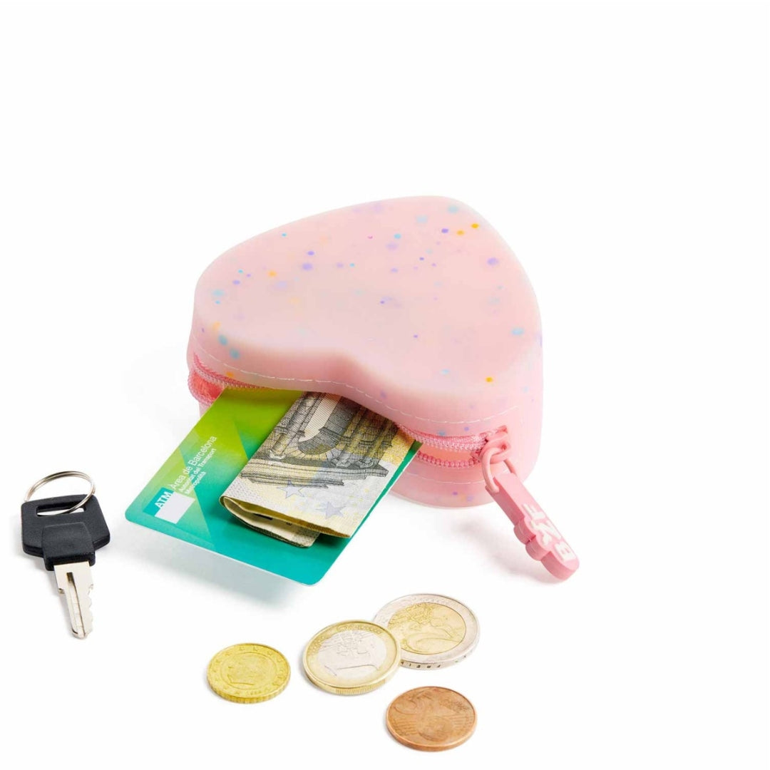 Back2Fun - Tiny Lovely Things - Silicone Coin Purse - Pink Heart